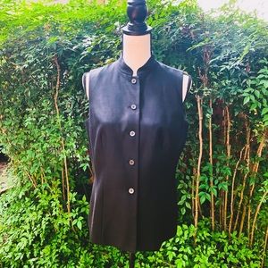 Ann Taylor 100% Silk Black Sleeveless Top! 🦄 ❤️